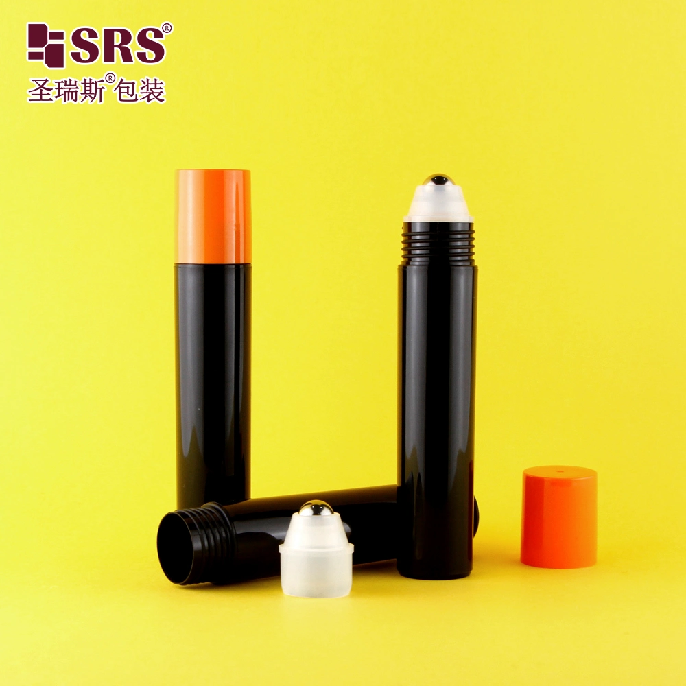 Wholesale 20ml Black Plastic Deodorant Roll On Bottle Steel Roller Ball Container