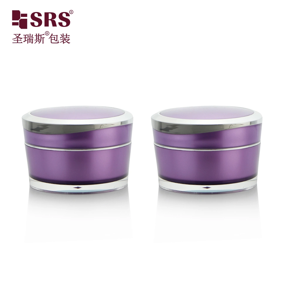 Empty Luxury 5g 15g 30g 50g Acrylic Skincare Plastic Double Wall Cosmetic Face Cream Plastic Jars Packaging