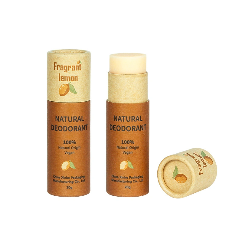 Eco Friendly Custom Design Kraft Paper Cardboard Lip Balm Tube Deodorant Container