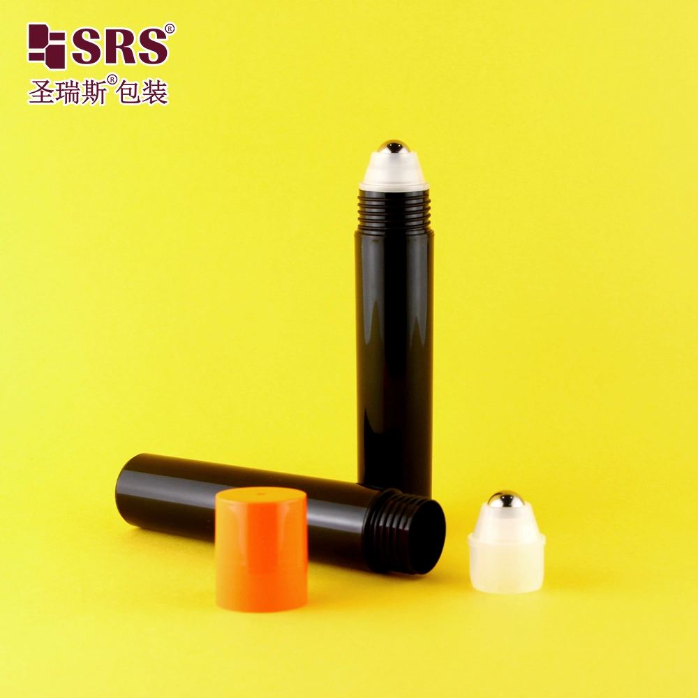 Wholesale 20ml Black Plastic Deodorant Roll On Bottle Steel Roller Ball Container